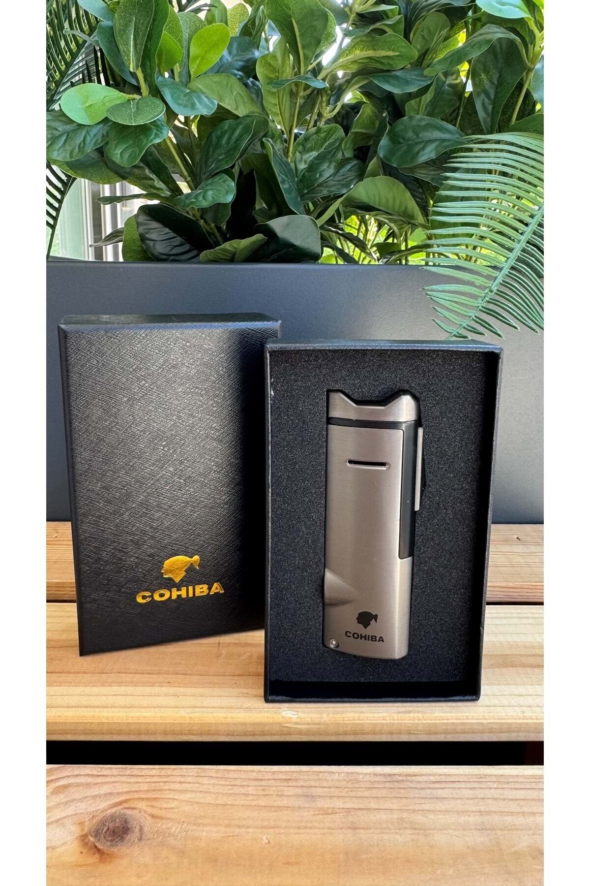 Cohiba Puro Çakmağı 3 Torch / Delicili / Gri
