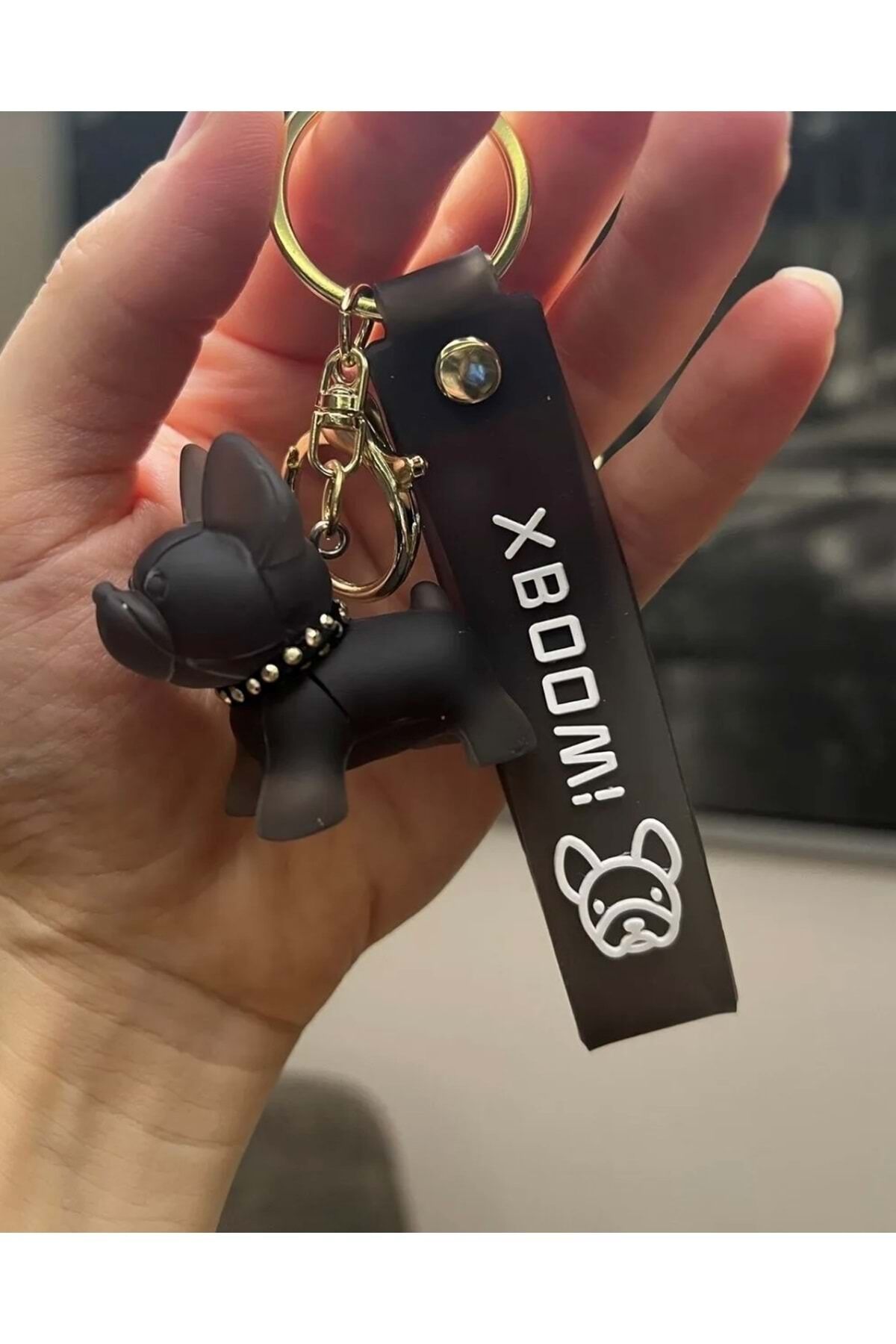 Fransız Bulldog Siyah Anahtarlık