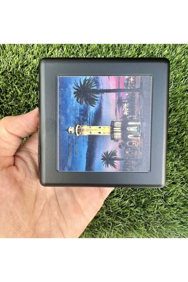 Dedo Siyah Metal Izmir Saat Kulesi Baskılı Tütün Kutusu