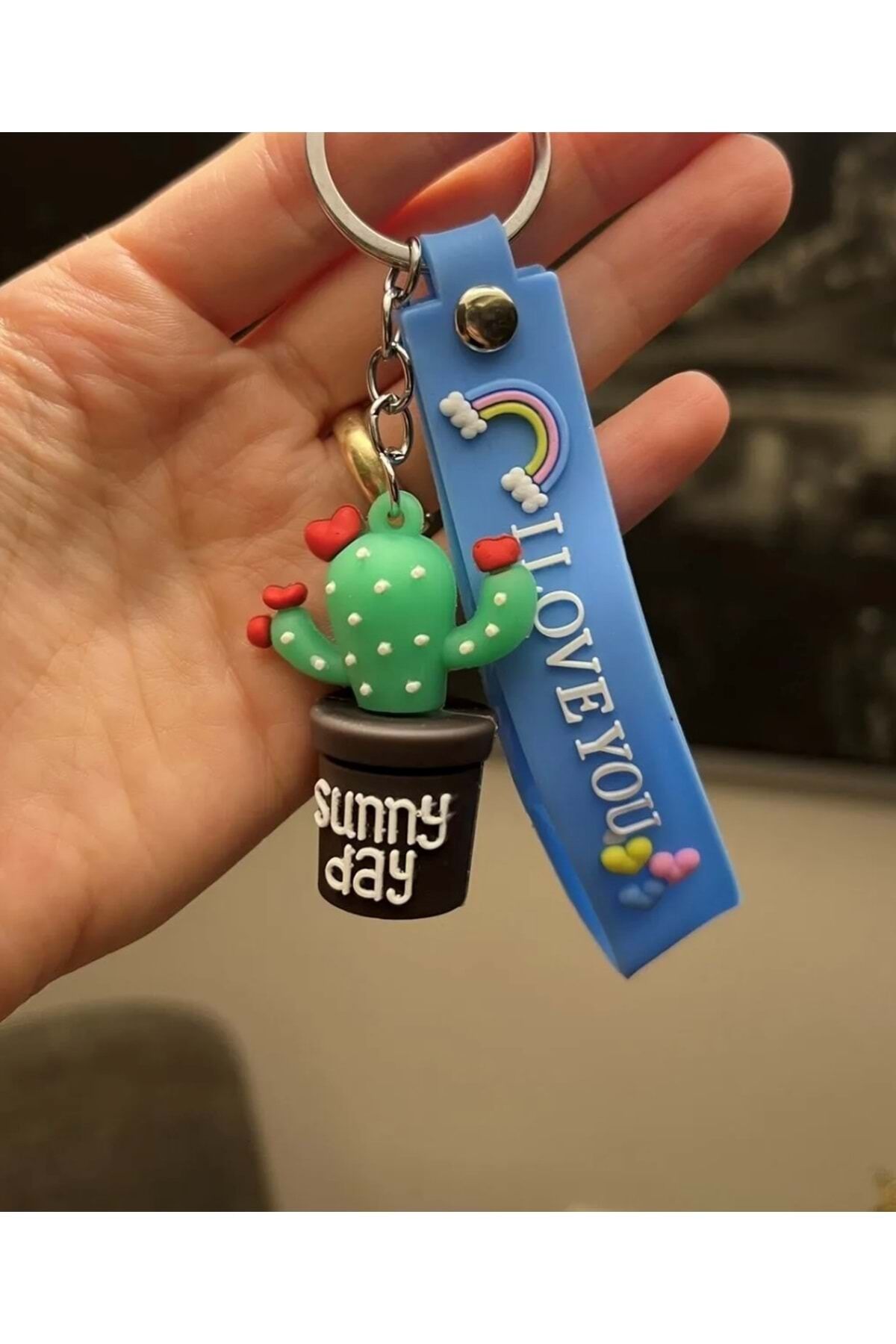 Kaktüs Anahtarlık Mavi