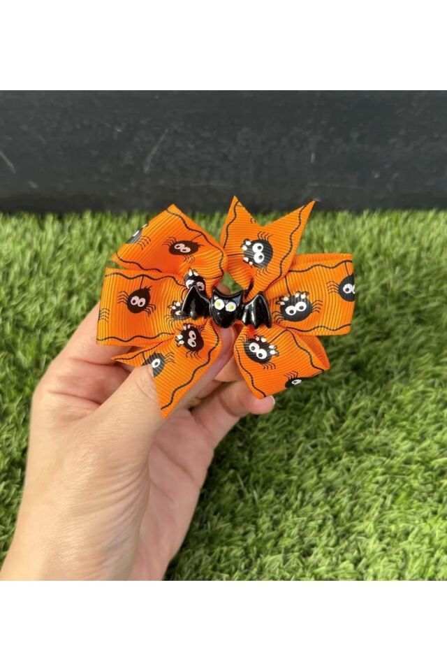 Yılbaşı Tokası Cadılar Bayramı Hallowen Yarasa Saç Tokası-turuncu