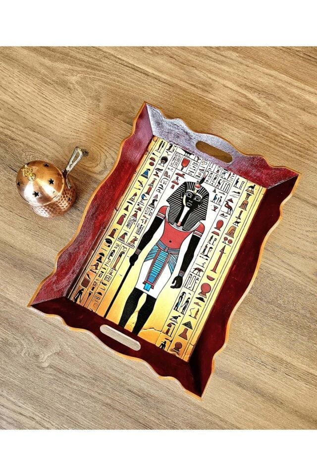 El Yapımı Ahşap Tepsi – Antik Mısır Koleksiyonu İsimsiz Firavun
