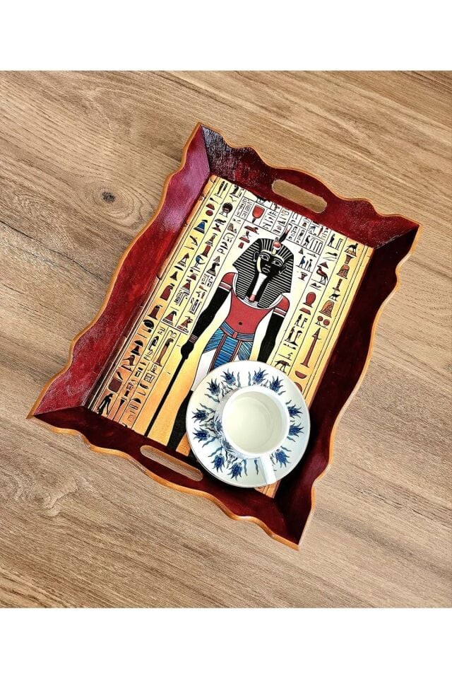 El Yapımı Ahşap Tepsi – Antik Mısır Koleksiyonu İsimsiz Firavun