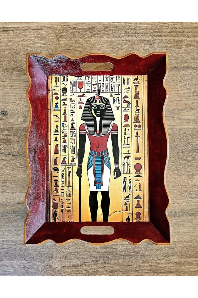 El Yapımı Ahşap Tepsi – Antik Mısır Koleksiyonu İsimsiz Firavun