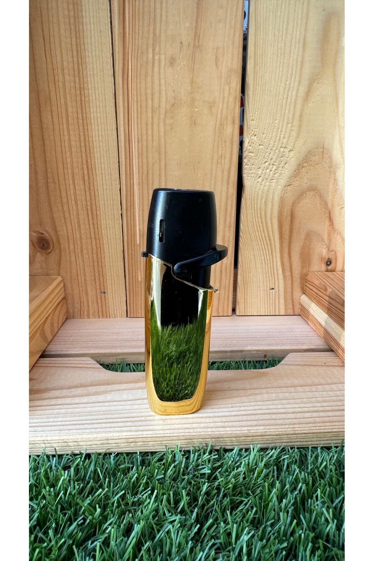 Parlak Gold Siyah Özel Tasarım Torch Jet Çakmak