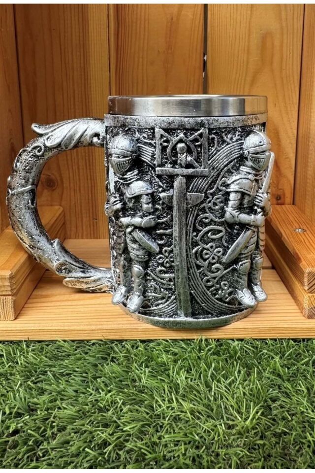 Şövalye Paslanmaz Çelik 3D Kupa Bardak Dekoratif Hediyelik