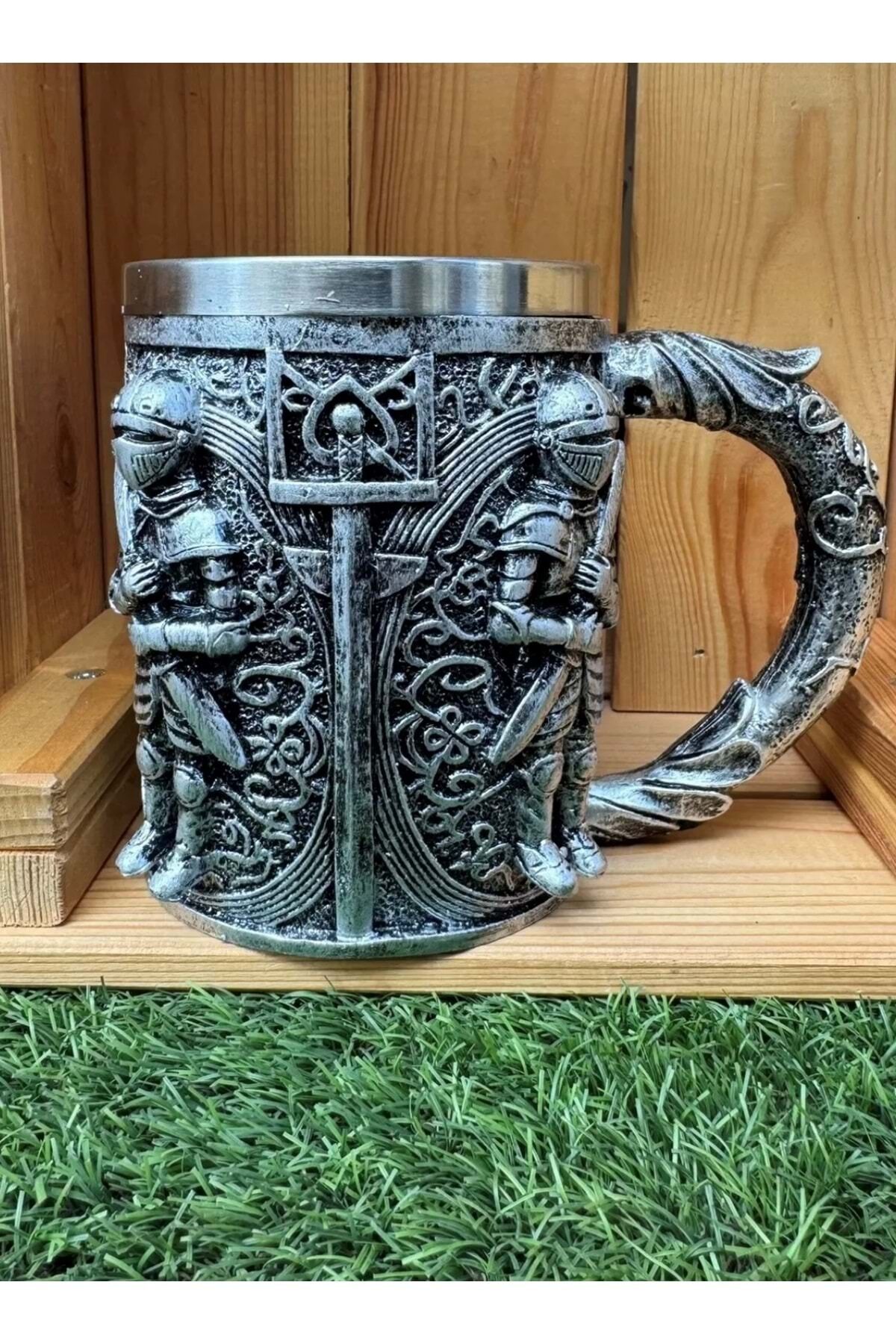 Şövalye Paslanmaz Çelik 3D Kupa Bardak Dekoratif Hediyelik
