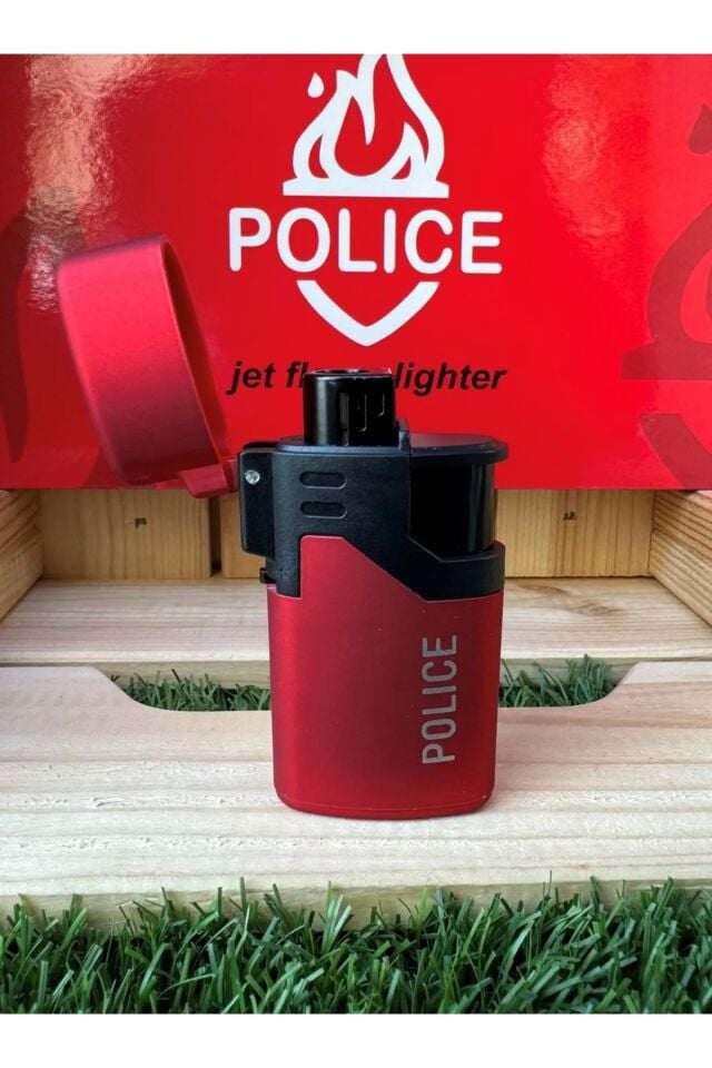 Police Turbo Kapaklı Çakmak/mat Kırmızı