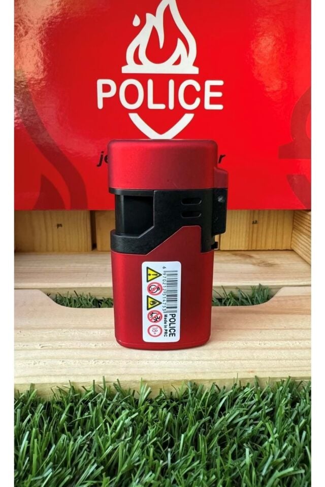 Police Turbo Kapaklı Çakmak/mat Kırmızı