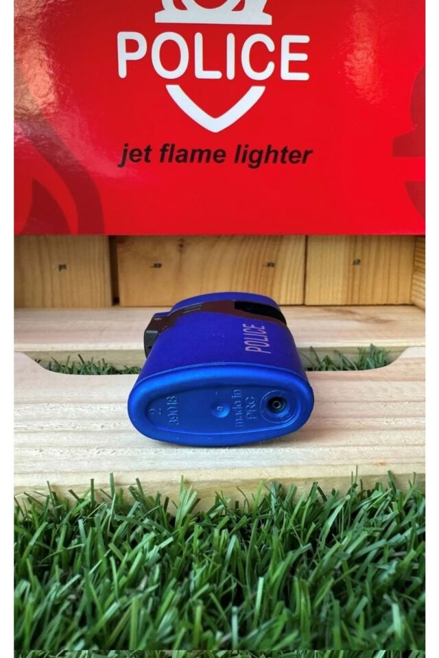 Police Turbo Kapaklı Çakmak/mat Mavi