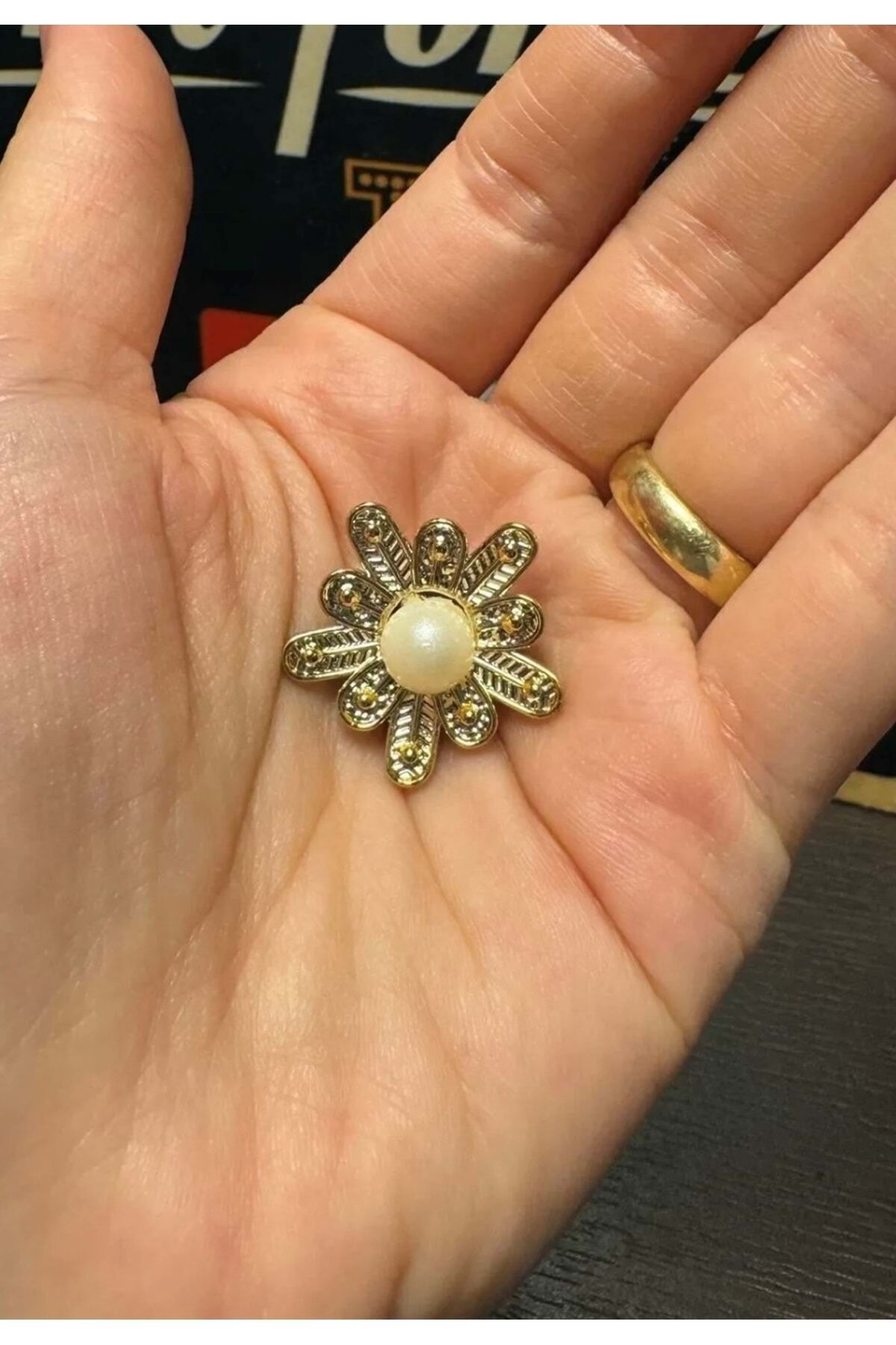 Terlik Süsü/parlak Inci Detaylı Çiçek