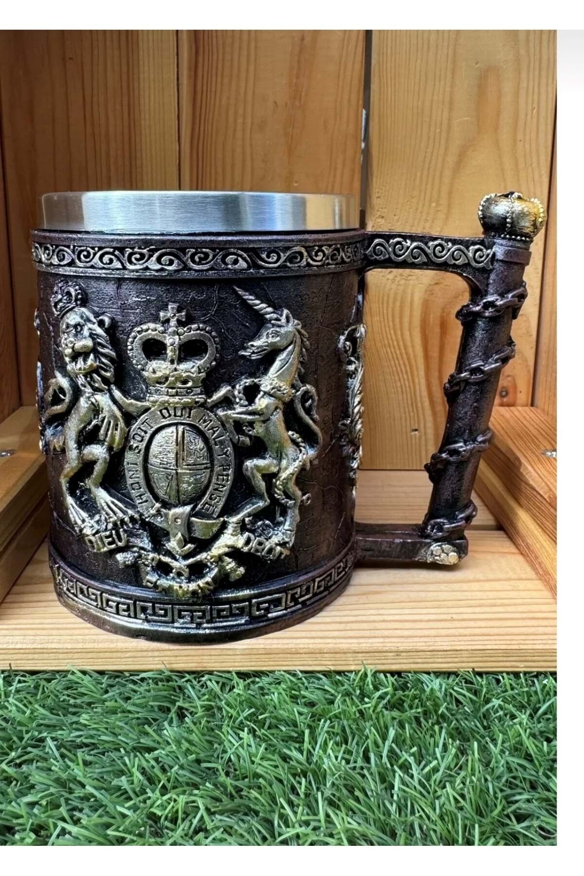 Aslan Unicorn Paslanmaz Çelik Kupa Bardak Dekoratif Hediyelik