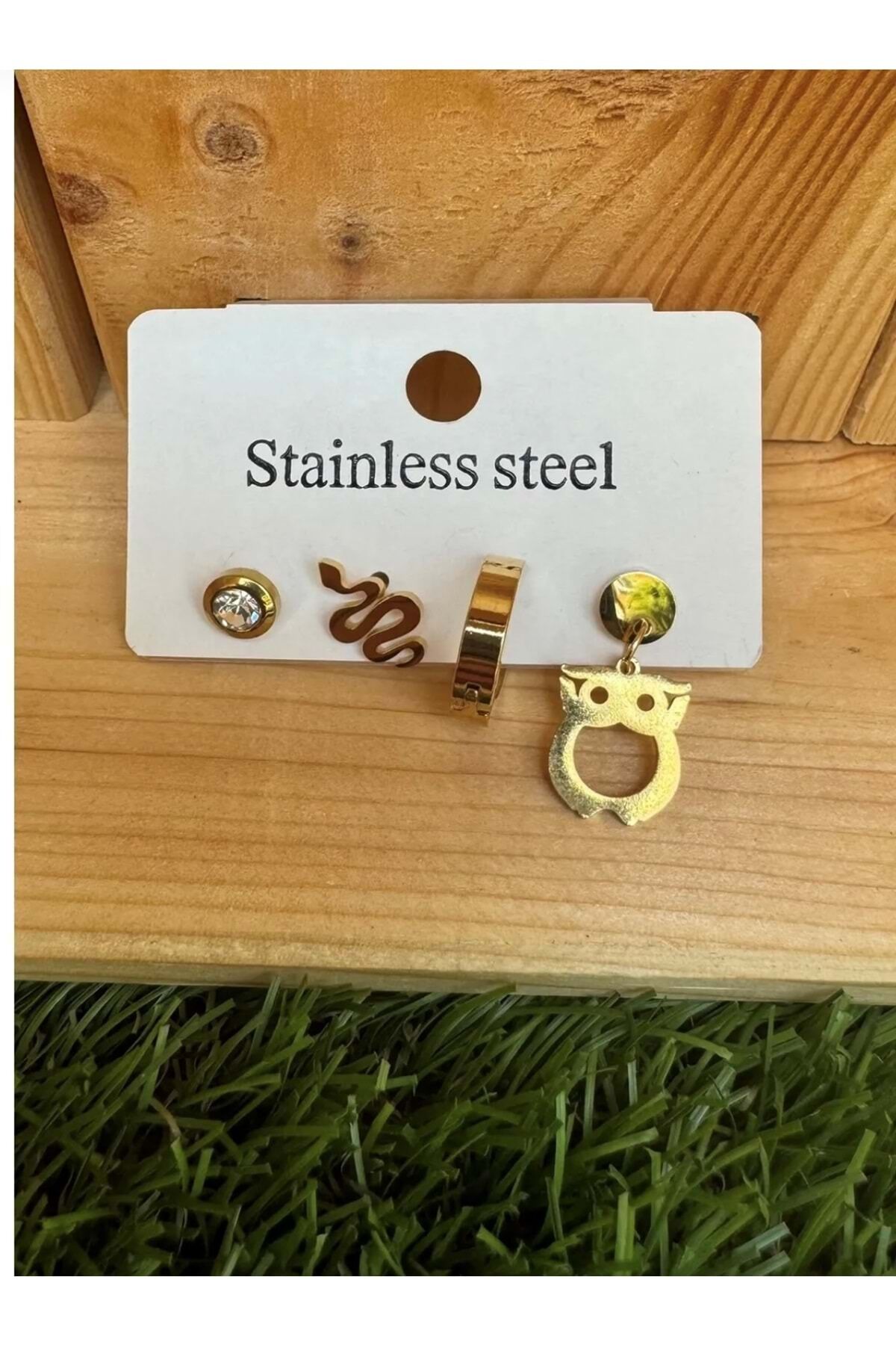 Çelik Küpe Seti / Gold