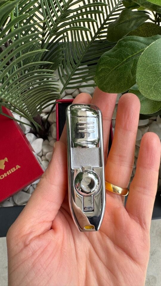 Cohiba 3 Torch Pürmüz Sarı Yan Ağız Sarı Puro Çakmağı Delicili