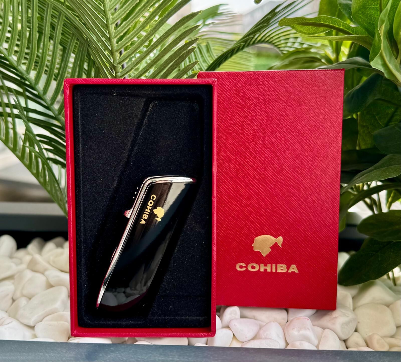 Cohiba 3 Torch Pürmüz Siyah Yan Ağız Puro Çakmağı Delicili