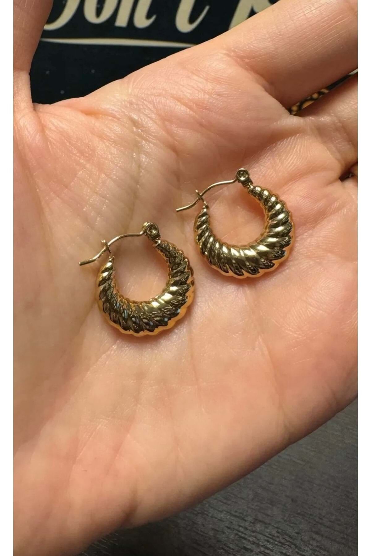 Gold Çelik Burgu Küpe