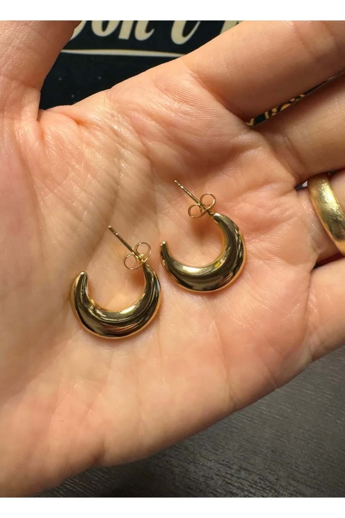 Gold Çelik Halka Küpe