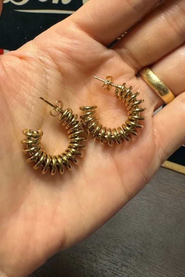 Gold Çelik Halka Küpe