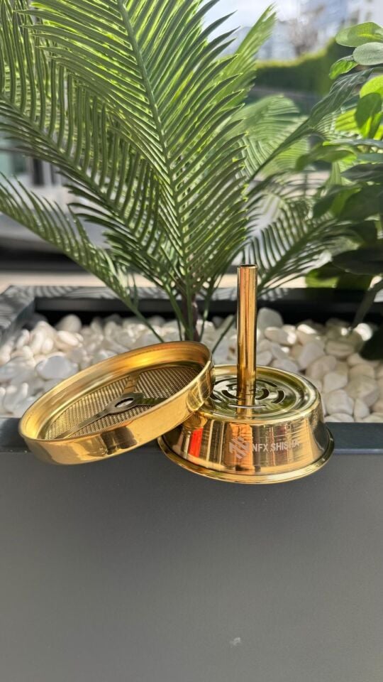 Nfx Nargile Közlüğü Büyük Boy Elekli Yanmaz - Titanyum Gold