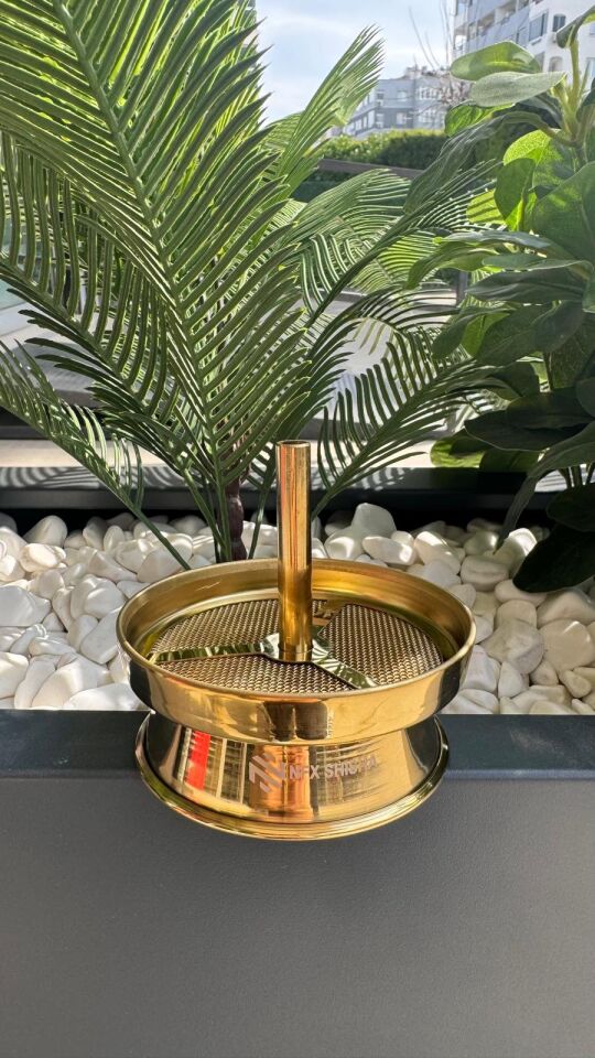 Nfx Nargile Közlüğü Büyük Boy Elekli Yanmaz - Titanyum Gold