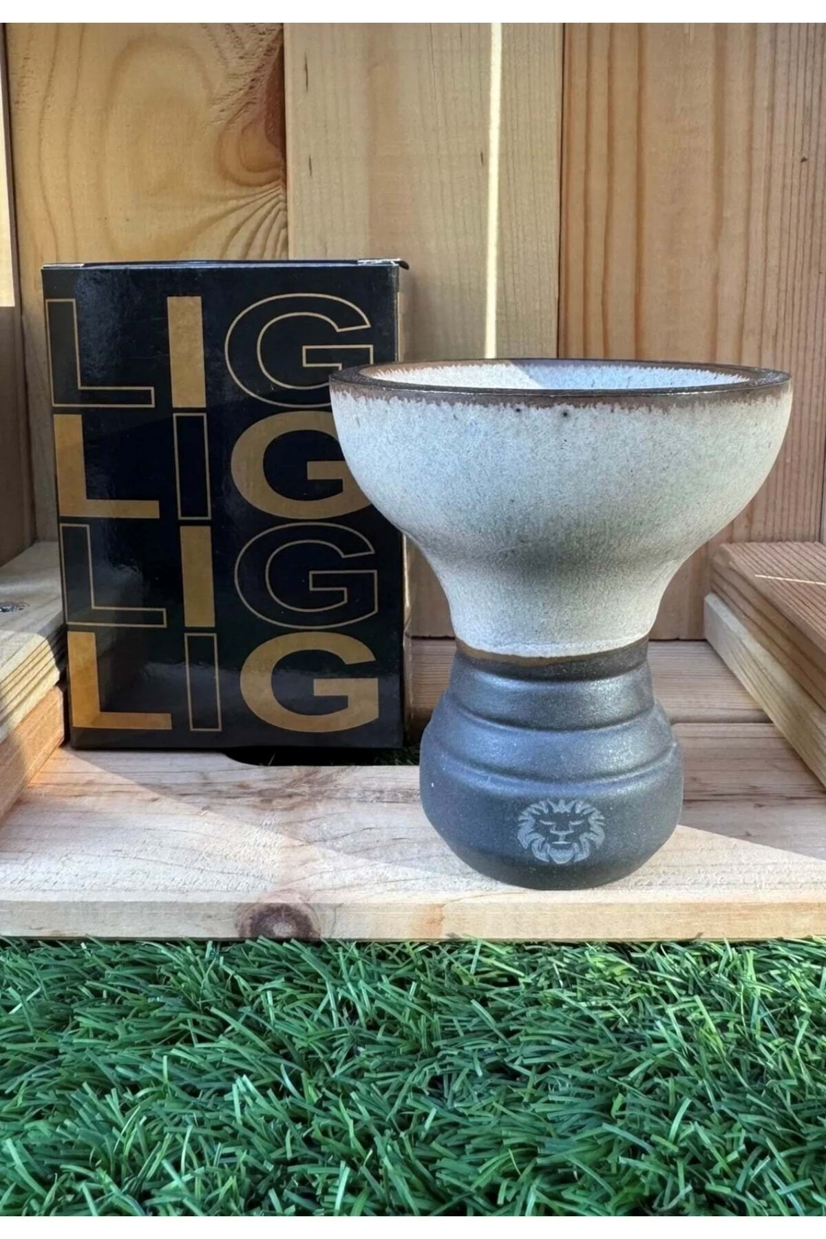 Liger 5 Delikli Sırlı Nargile Lülesi / Bej