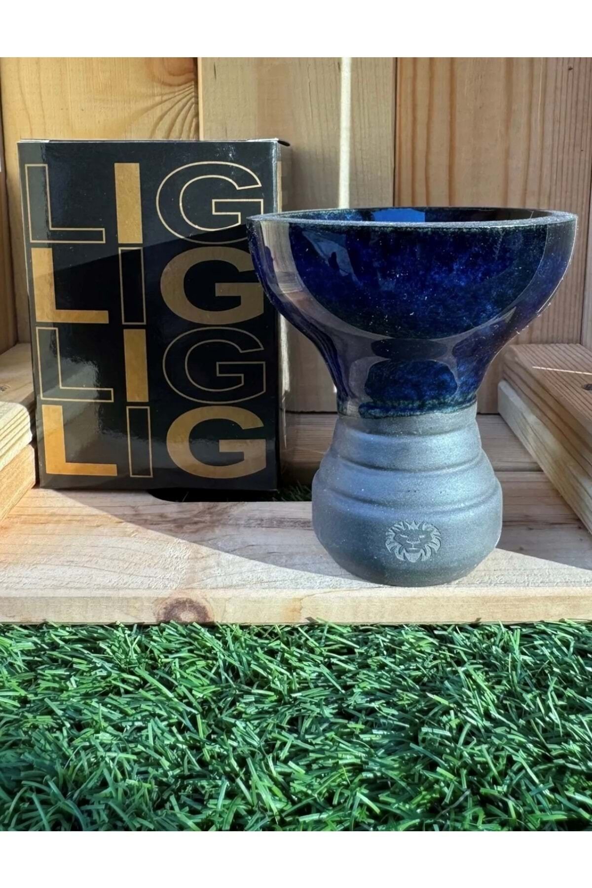 Liger 5 Delikli Sırlı Nargile Lülesi / Mavi