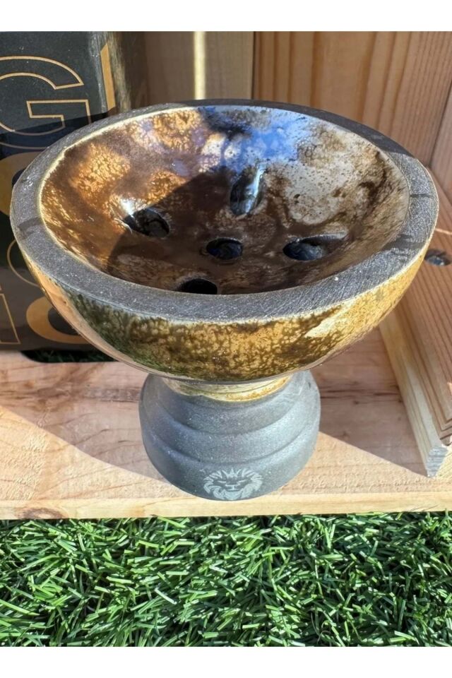 Liger 5 Delikli Sırlı Nargile Lülesi / Alacalı Kahve