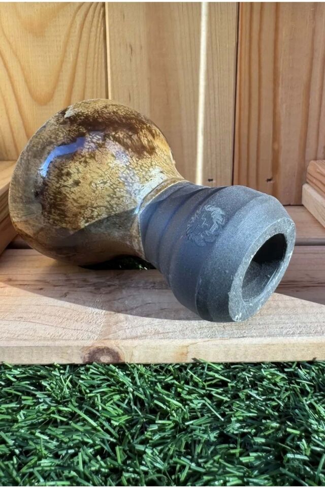 Liger 5 Delikli Sırlı Nargile Lülesi / Alacalı Kahve