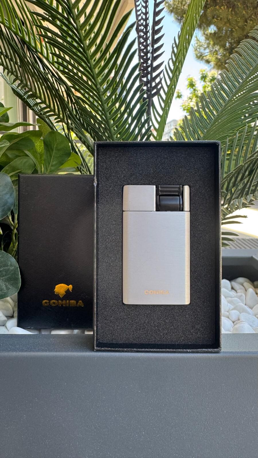 Cohiba Puro Çakmağı Perde Alev / Gümüş