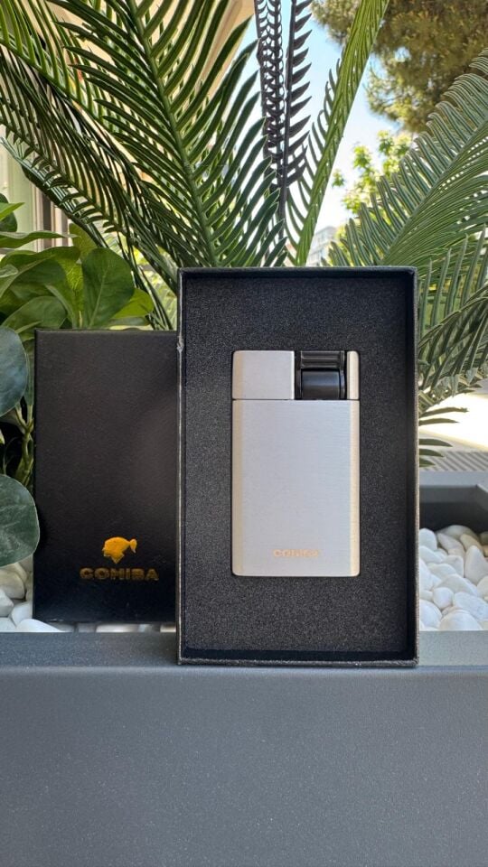 Cohiba Puro Çakmağı Perde Alev / Gümüş