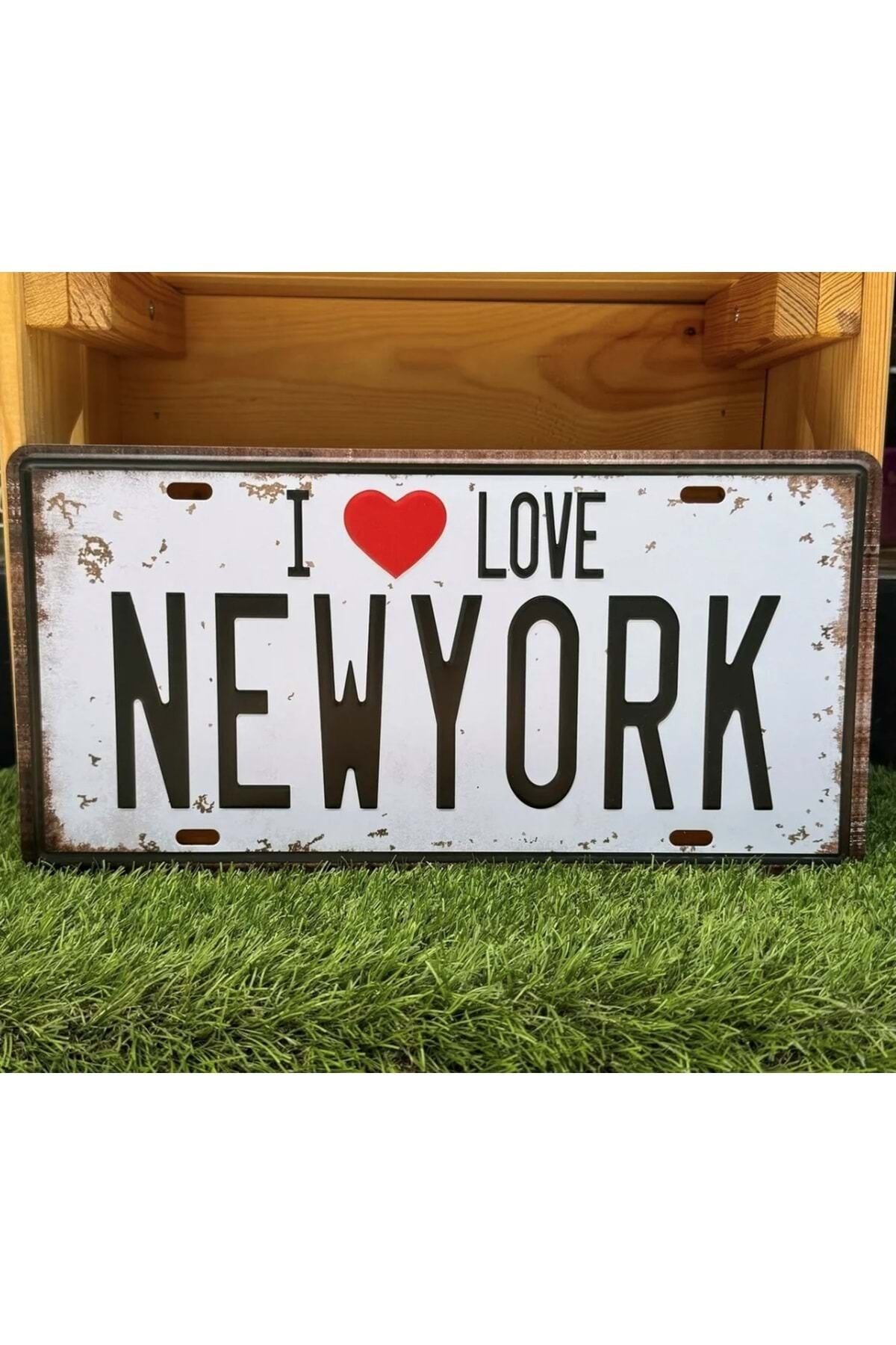 I Love New York/Metal Plaka Retro - 15 X 30