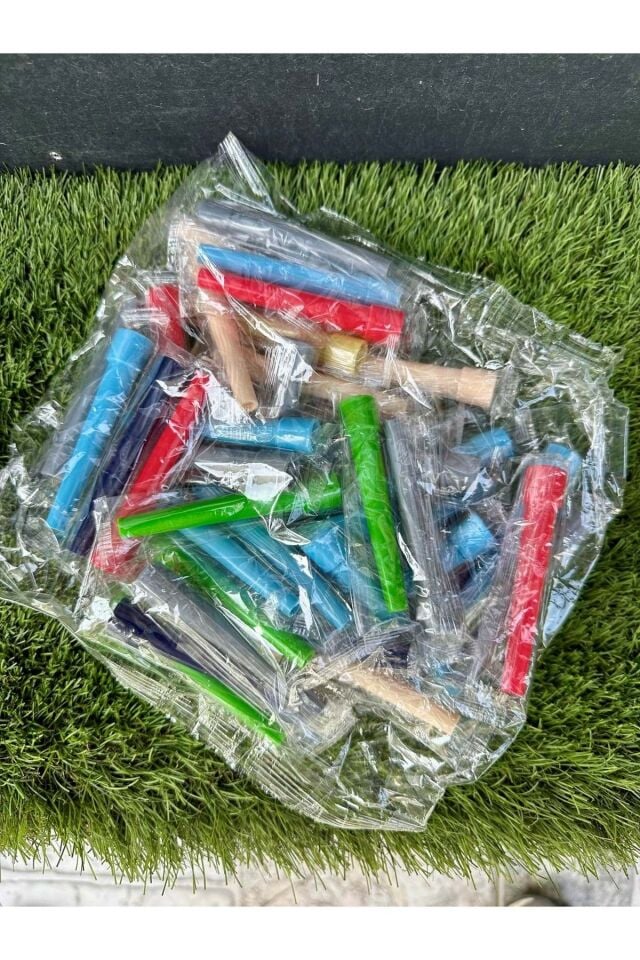 Renkli Plastik Sipsi-40 Adet