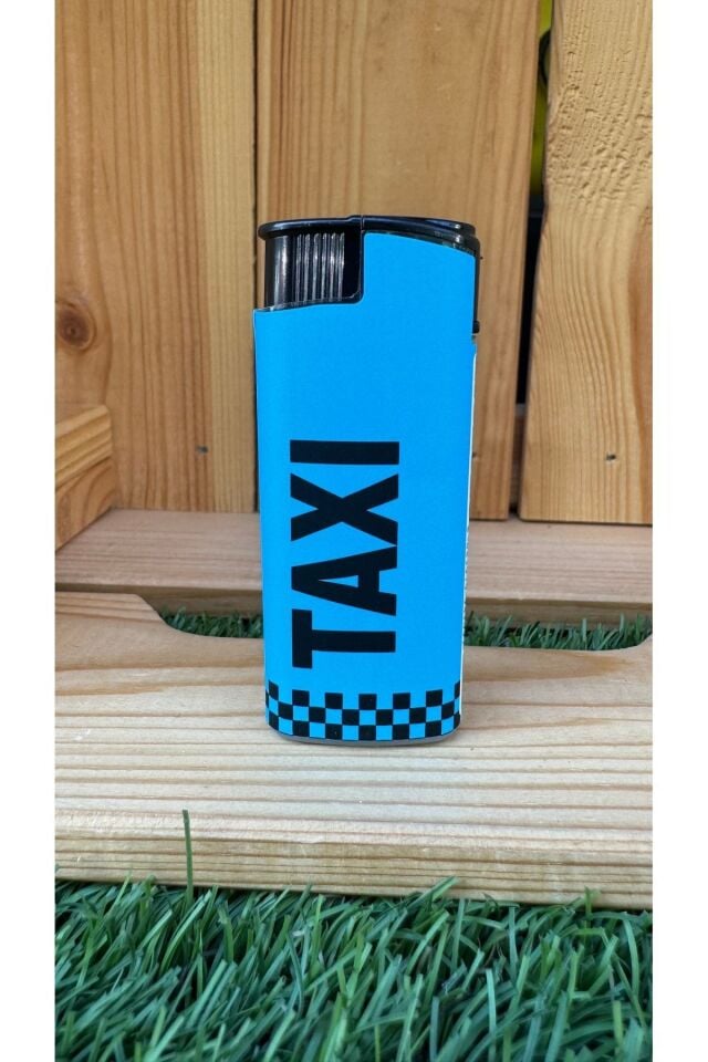 Taxi-Taksi Tasarımlı Rüzgar Çakmak/Mavi Mavi