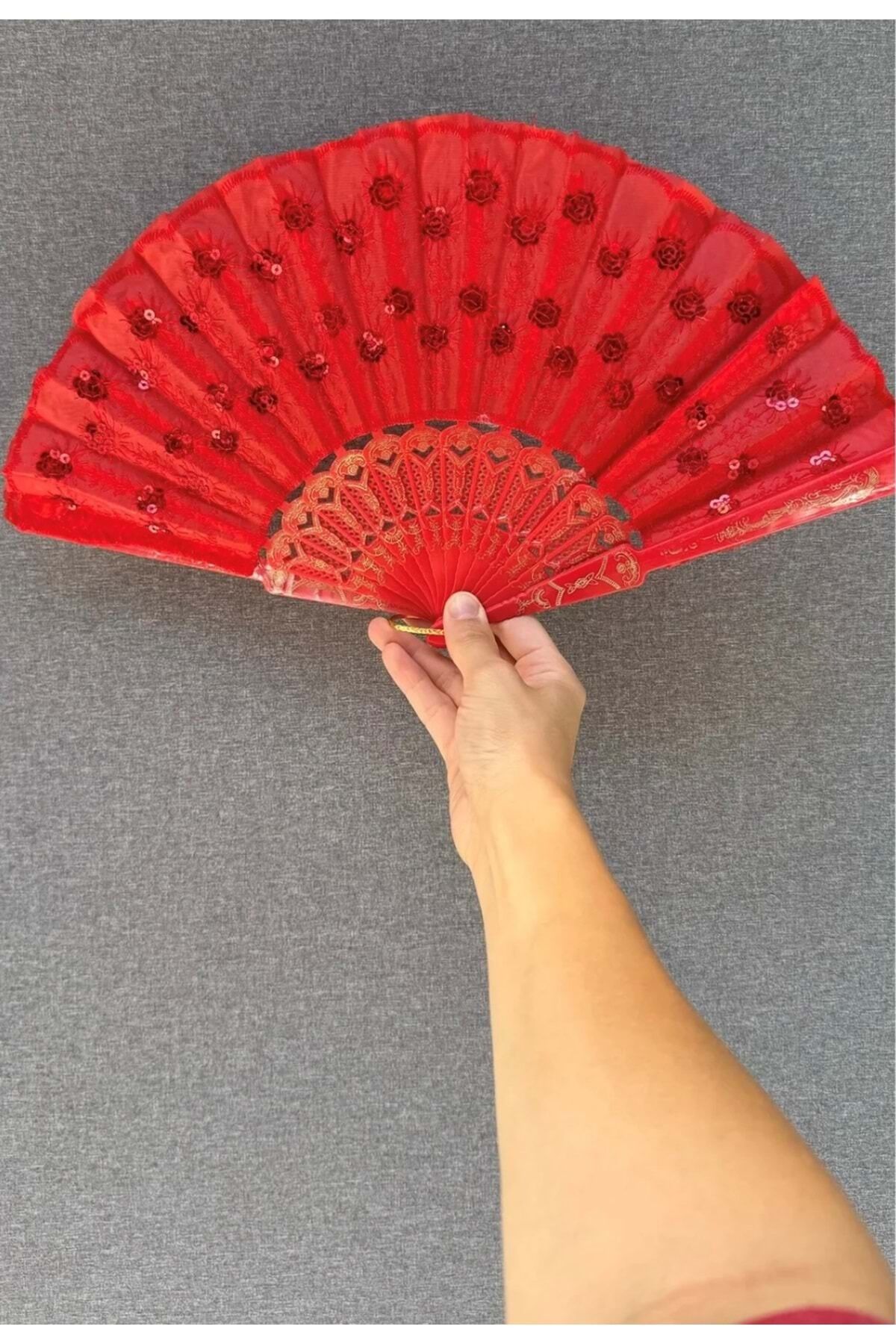 Nar Çiçeği Renkli Pullu Yelpaze