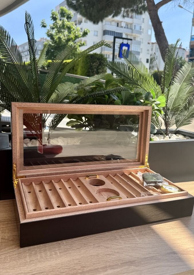 Parmida Humidor Puro Saklama Kutusu Sedir Humidor