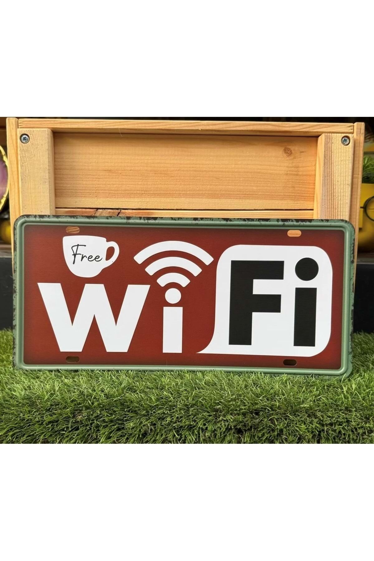 Wi Fi /Metal Plaka Retro - 15 X 30