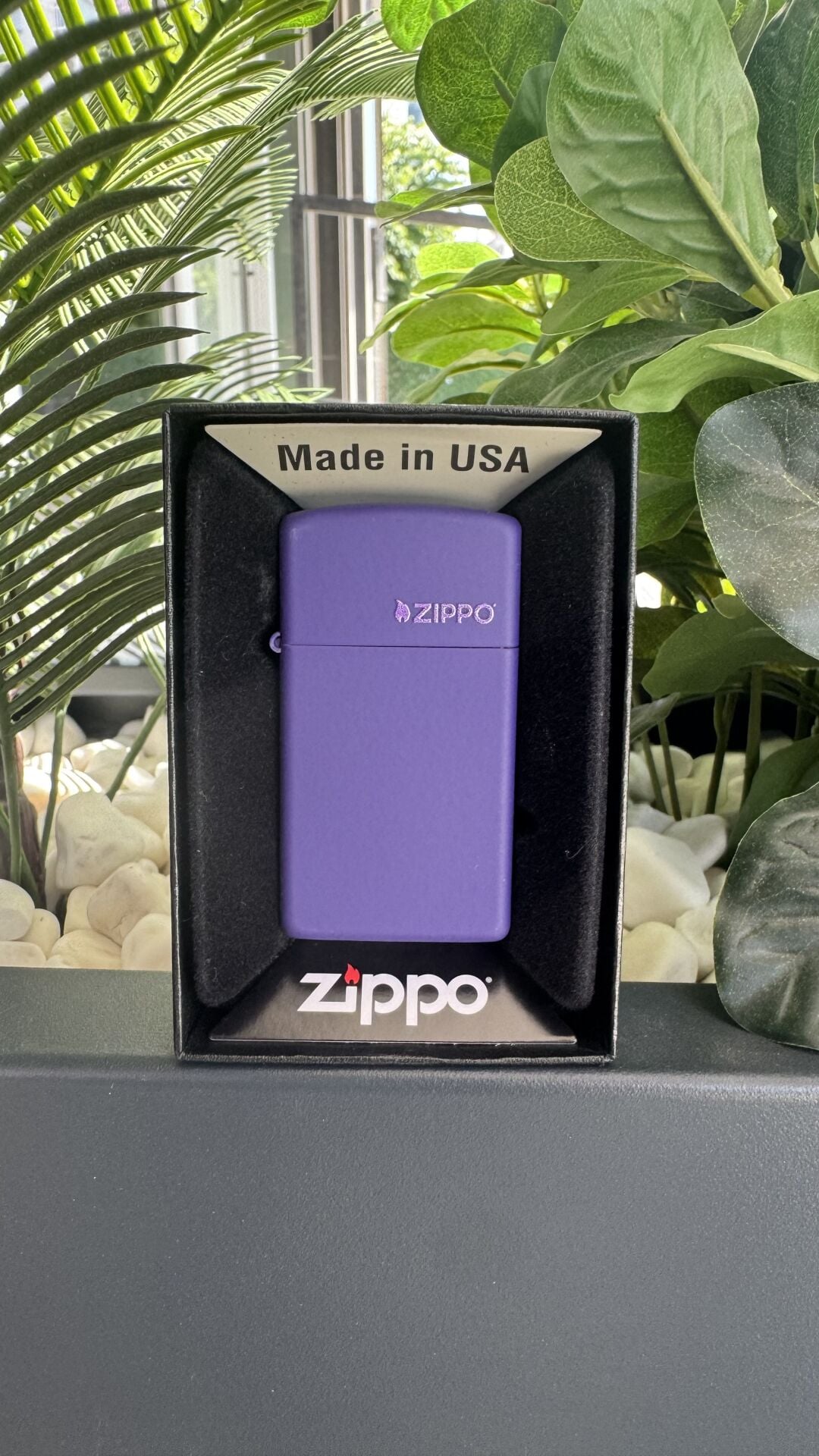 L Slim Purple Zippo Logo 1637ZL