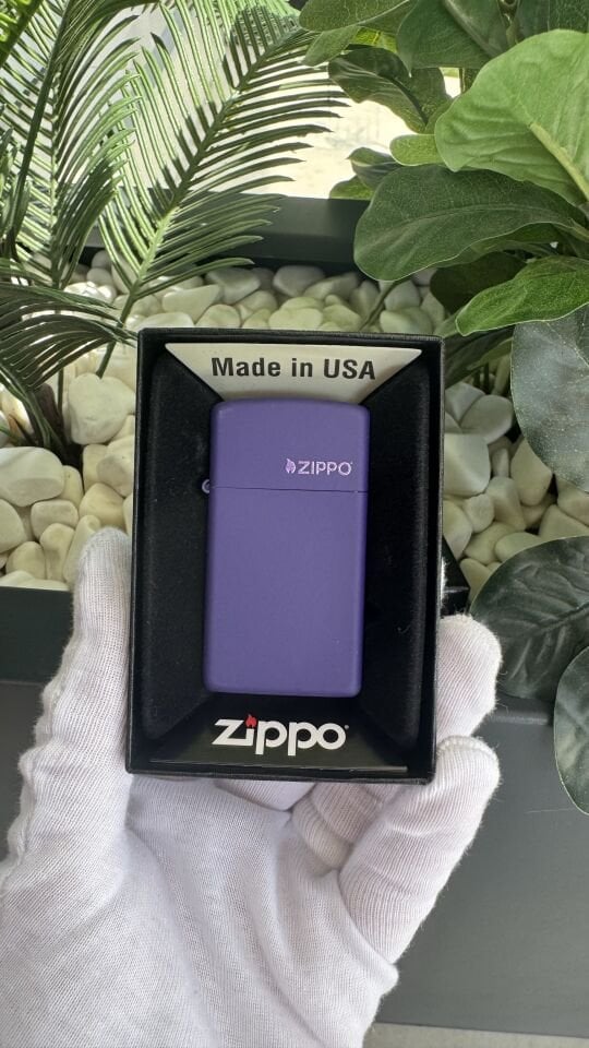 L Slim Purple Zippo Logo 1637ZL