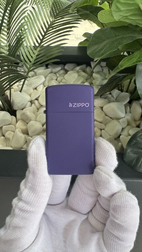 L Slim Purple Zippo Logo 1637ZL