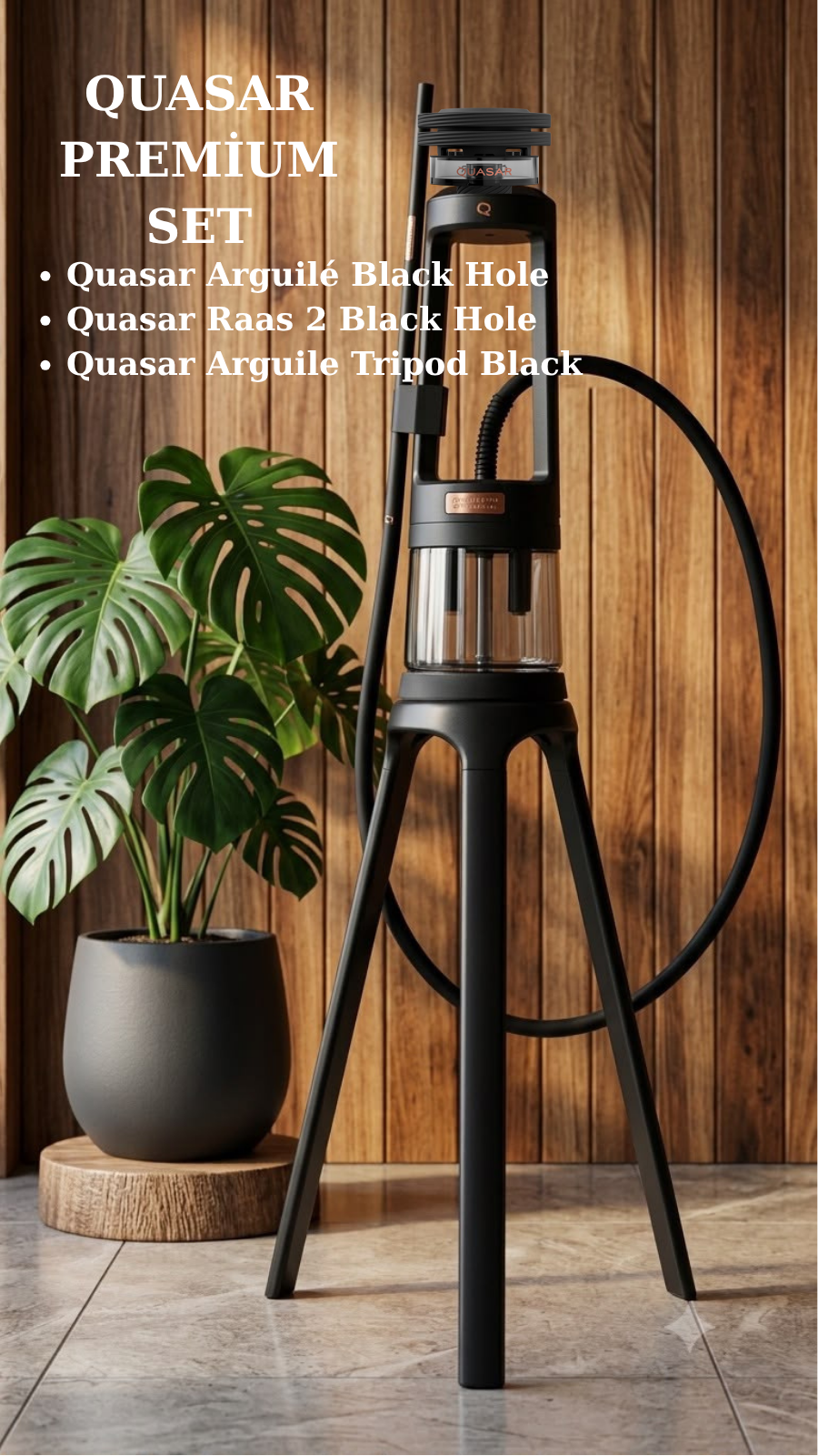 Quasar Premium Nargile Seti Black