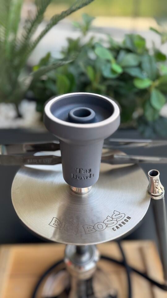 Mr.Eds E24 Big Boss Pro Carbon Siyah Çelik Nargile Takımı & Taş Bowls Nargile Lülesi