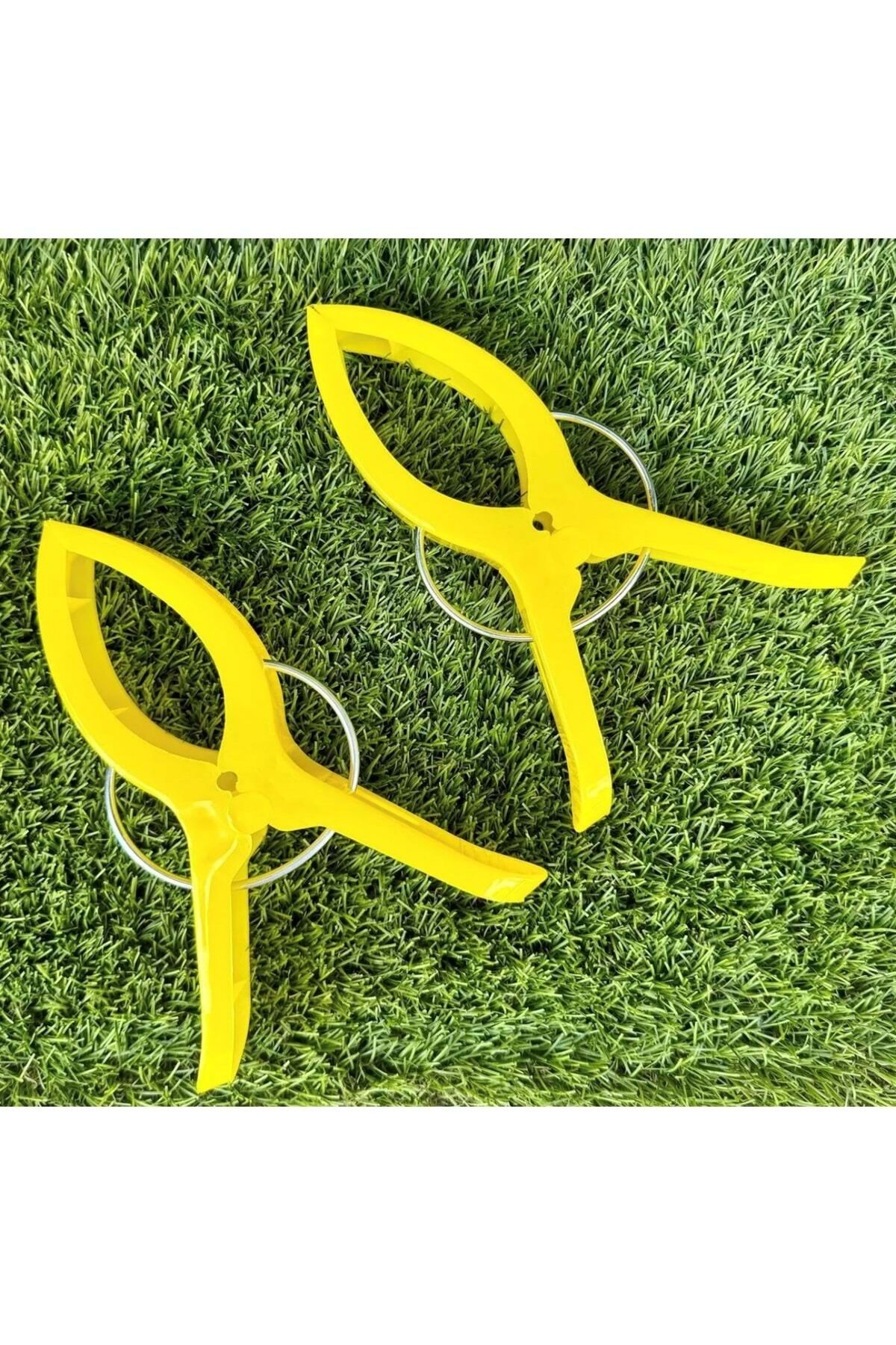 Yüksek Kalite Plaj Havlu Mandalı XL, 2 Adet, Canlı Sarı Renk