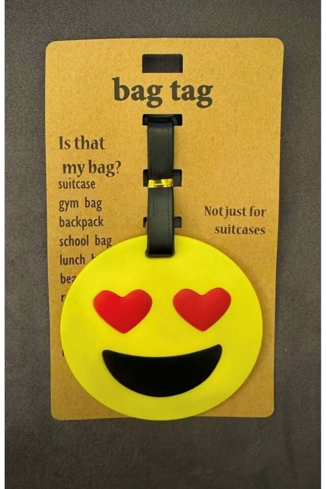 Bagaj Bavul Valiz Çanta Etiketi/Smile Emoji
