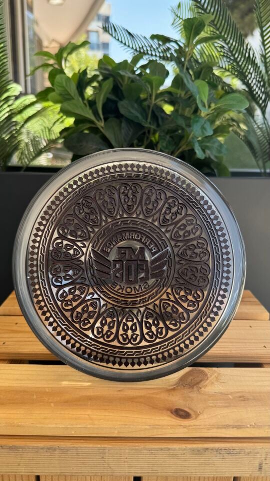 E54 Cumhuriyet 1923 Nargile Cam Şişe /Dip Dekor Black