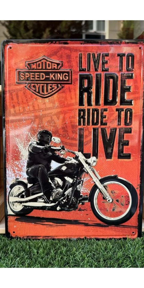 Live to Ride Ride To Live/Metal Plaka
