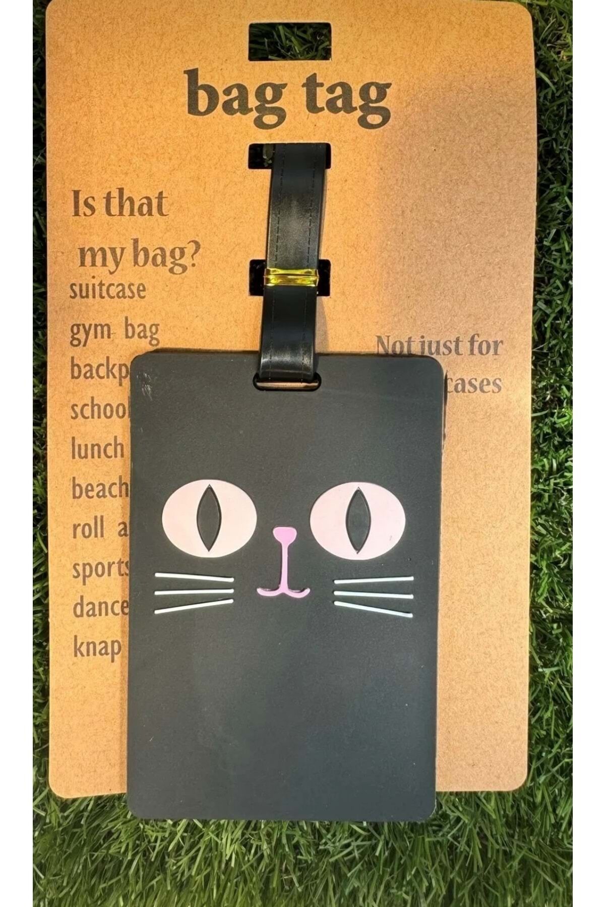 Bagaj Bavul Valiz Çanta Etiketi/Kara Kedi /Siyah Pembe