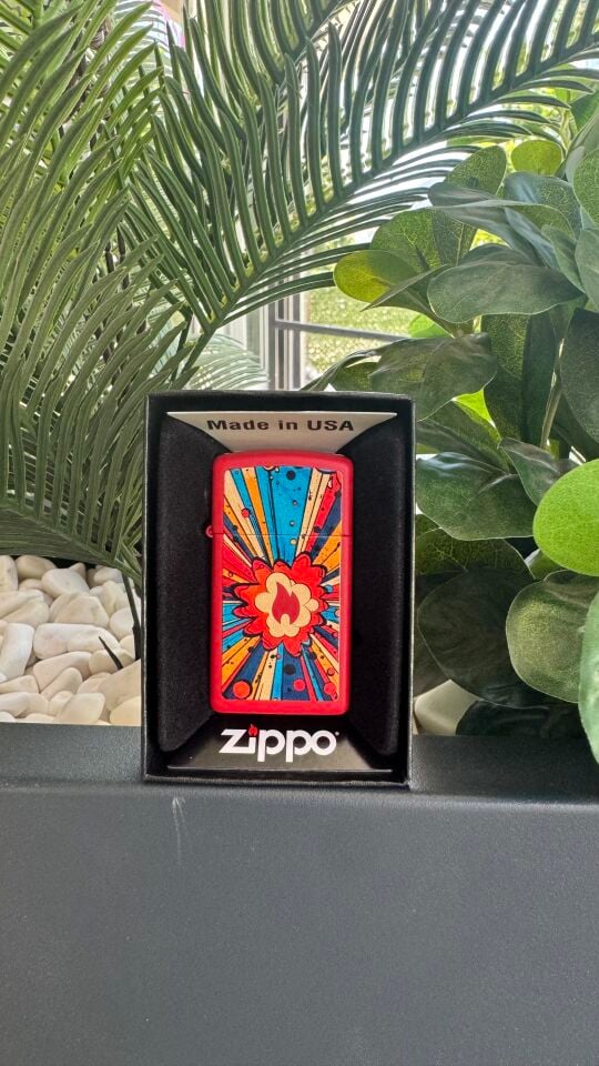 Zippo Pow Flame Design Slim