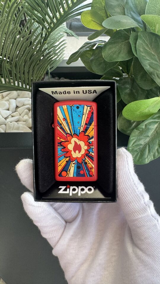 Zippo Pow Flame Design Slim