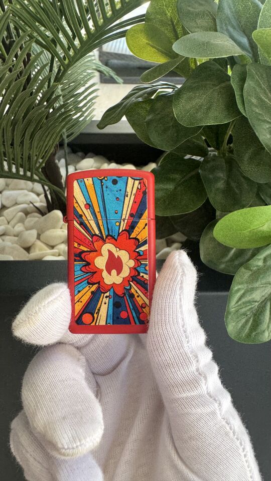 Zippo Pow Flame Design Slim