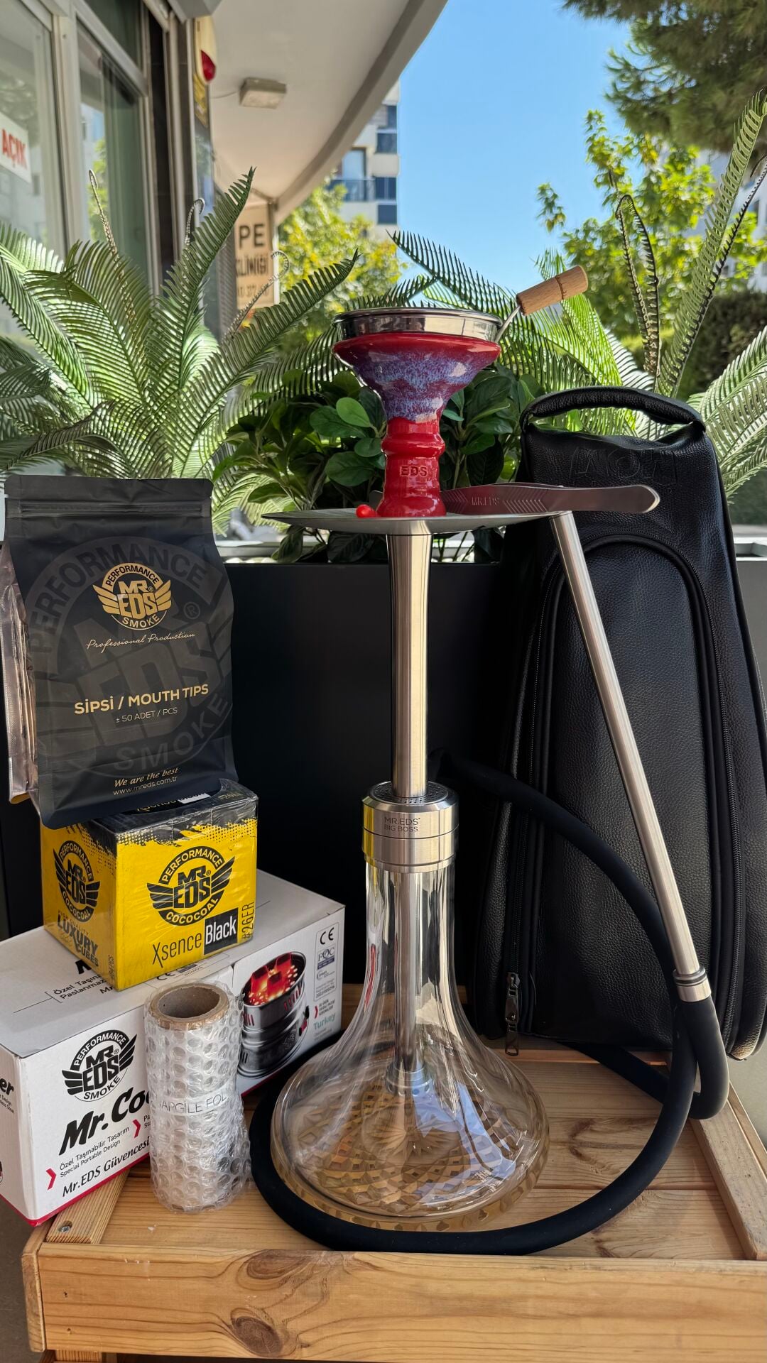 Mr Eds E24 Big Boss Eco Dip Dekor Gold Nargile Seti Çantalı*